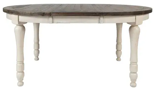 LivinHill Jídelní rozkládací stůl Avola 122/167 cm z masivu hnědý/bílý