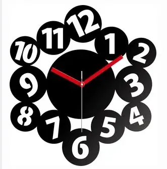 ModernClock Nástěnné hodiny Magic Number 30 cm černé/červené