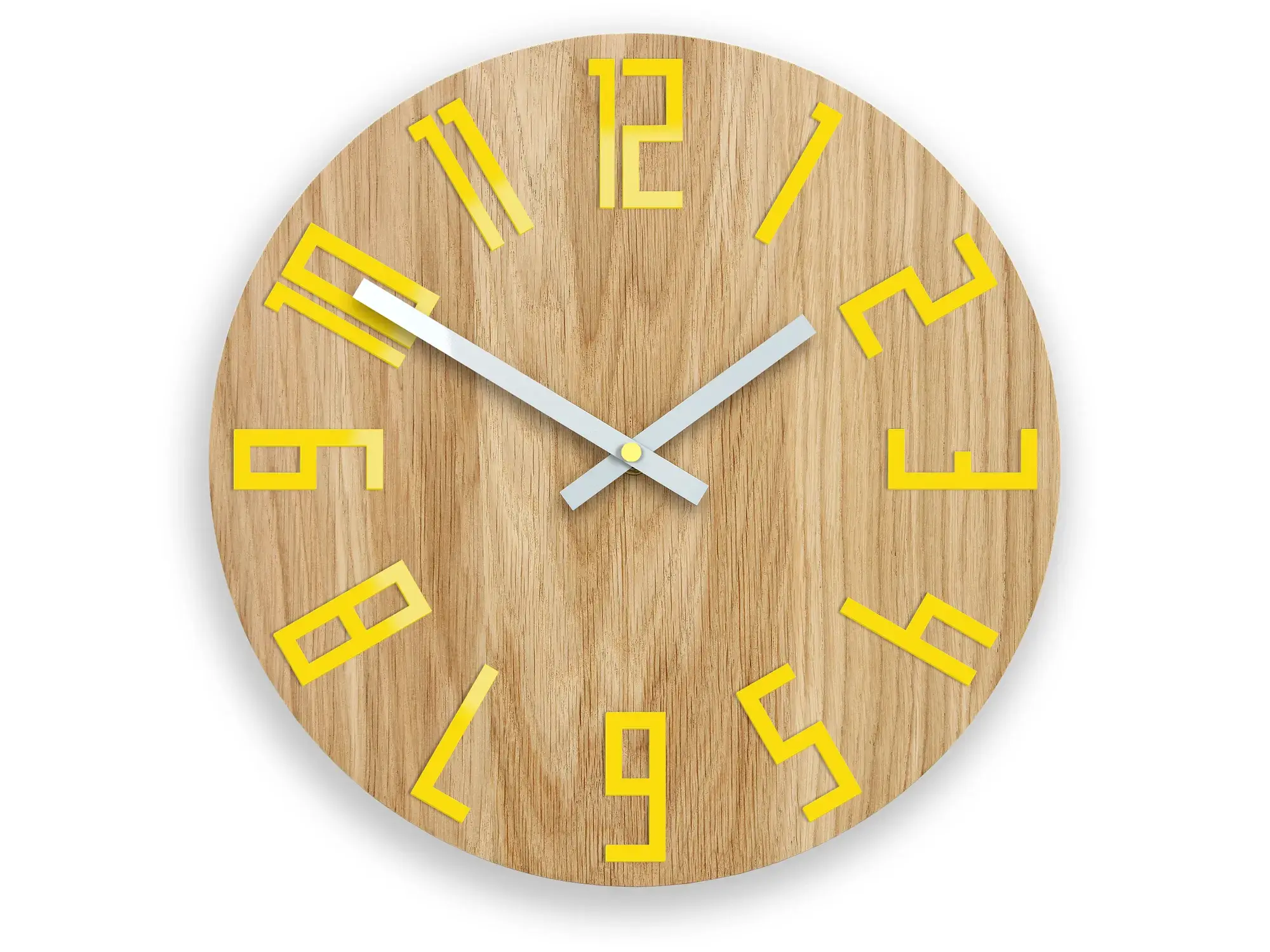 ModernClock Nástěnné hodiny Wood hnědo-žluté