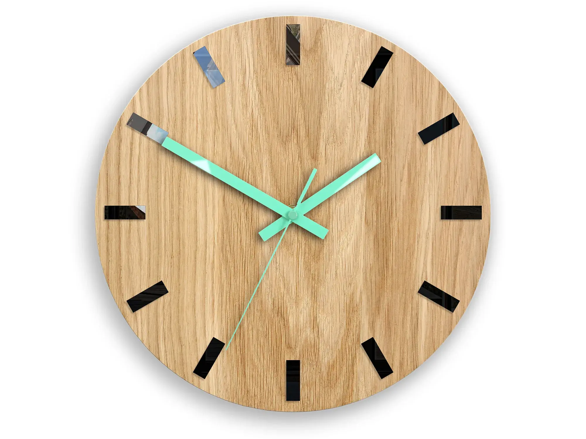 ModernClock Nástěnné hodiny Simple-W hnědo-modré