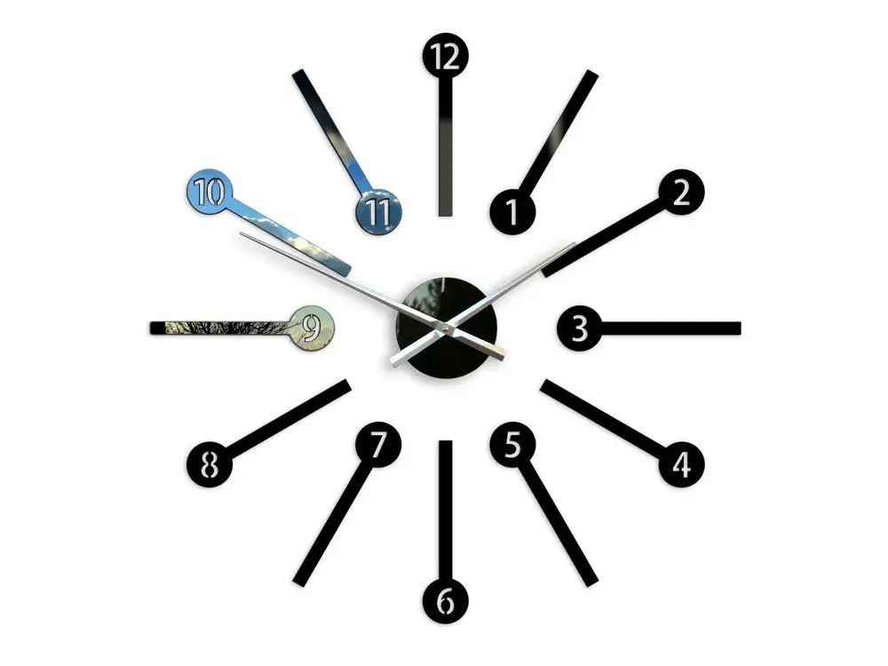 ModernClock 3D nalepovací hodiny Metro černé