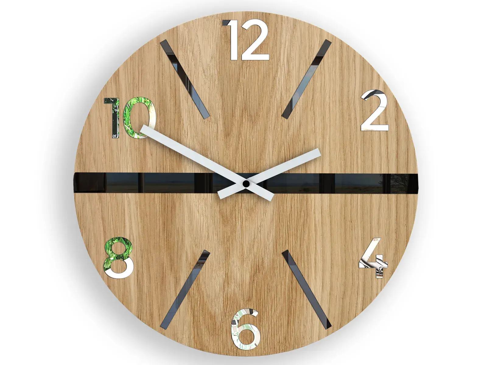 ModernClock Dřevěné nástěnné hodiny King 33,5 cm dub přírodní
