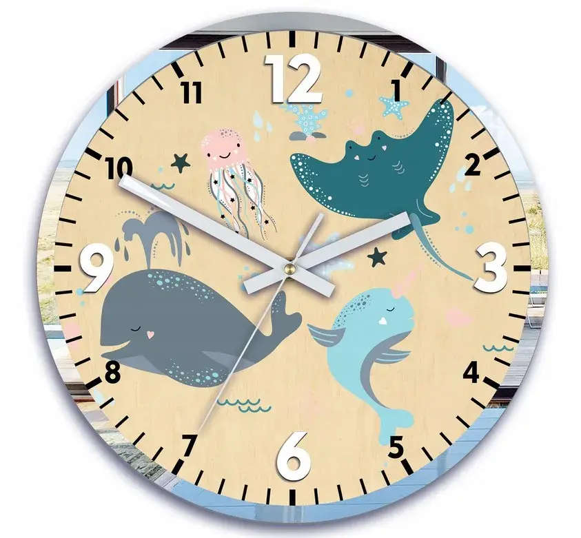 ModernClock Dětské nástěnné hodiny Mirro Oceán 30 cm vícebarevné