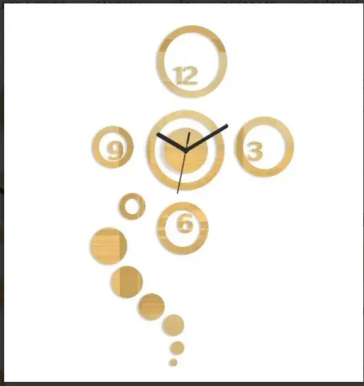 ModernClock 3D nalepovací hodiny Dream zlaté-zrcadlové