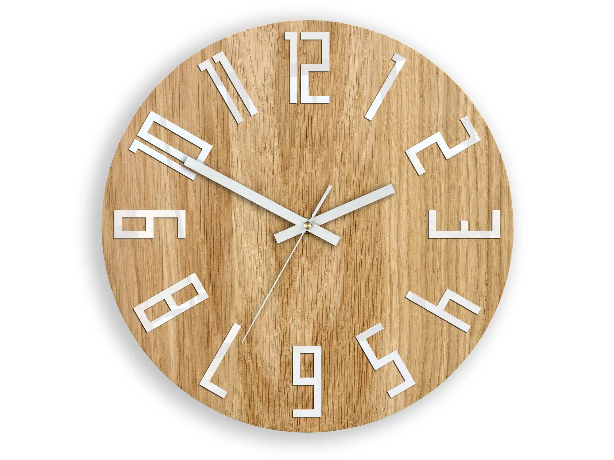 ModernClock Nástěnné hodiny slim Dub světle hnědé