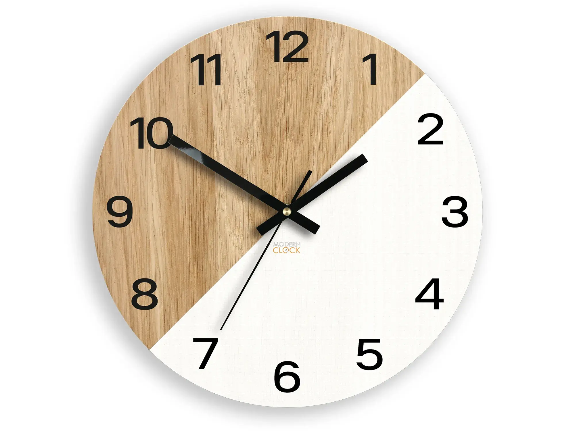ModernClock Dřevěné nástěnné hodiny Oxford 33 cm dub přírodní/bílé