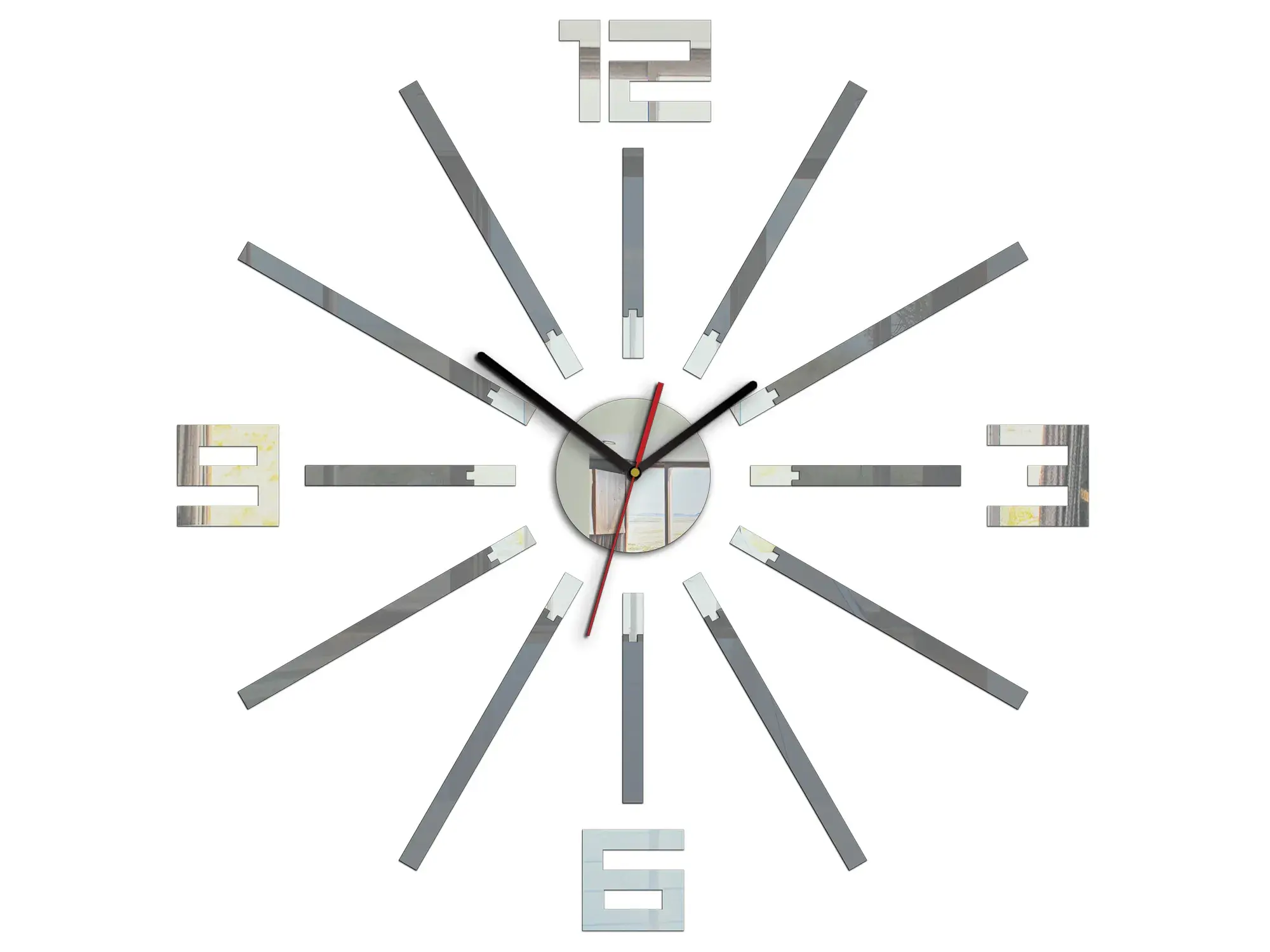 ModernClock 3D nalepovací hodiny Sheren šedé
