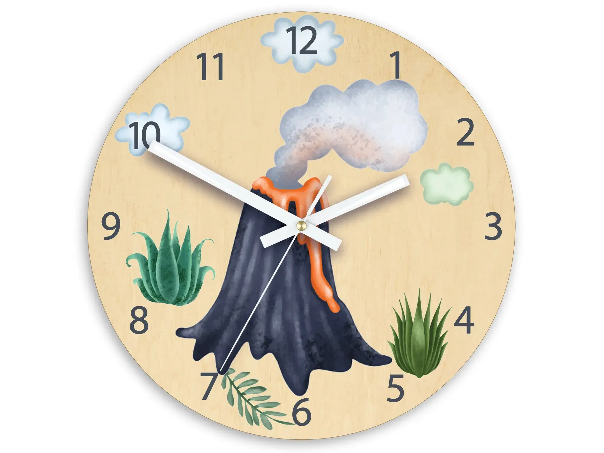 ModernClock Dětské nástěnné hodiny Ami Sopka 30 cm vícebarevné