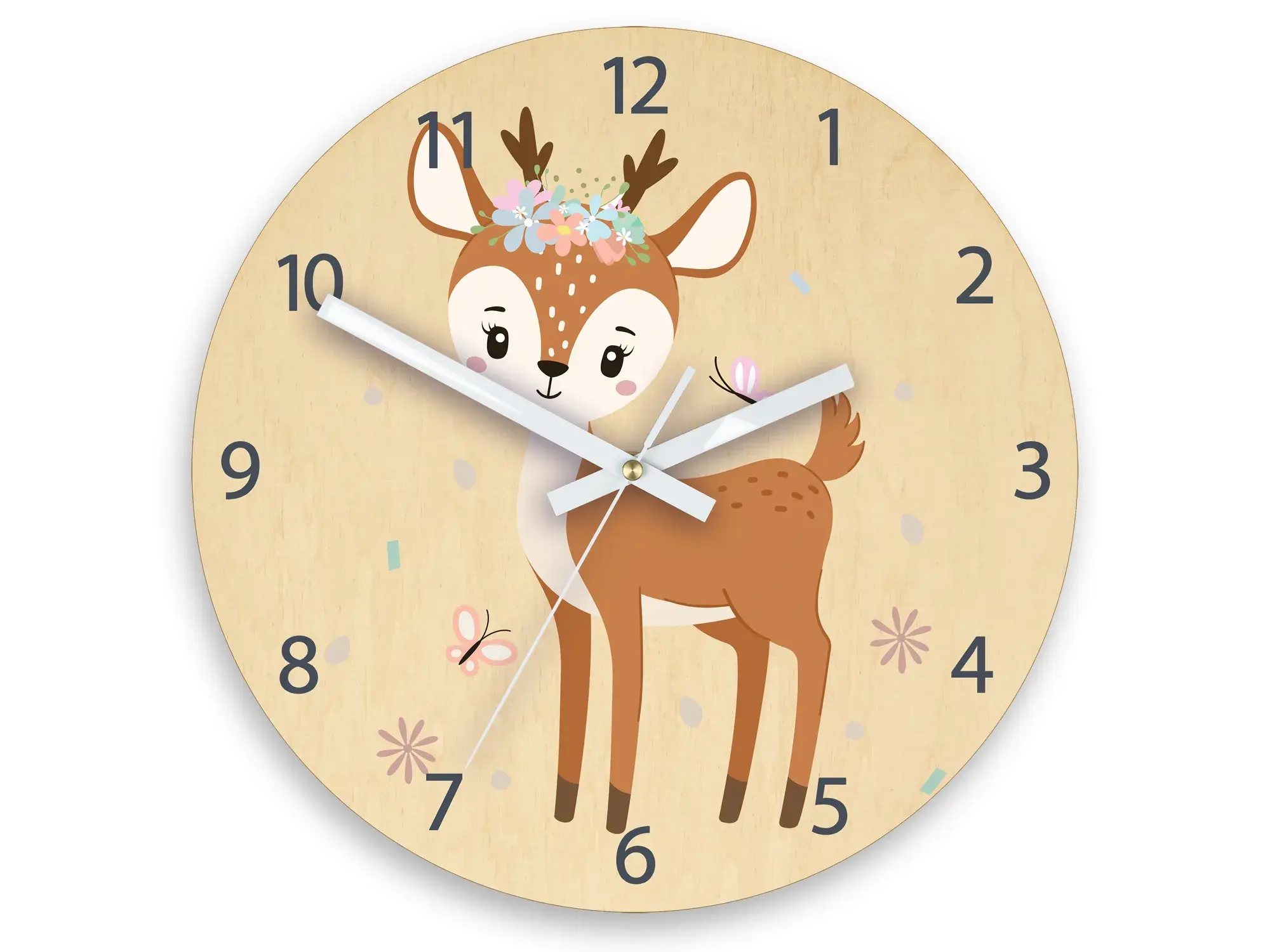ModernClock Dětské nástěnné hodiny Ami Jelínek s květy 30 cm vícebarevné