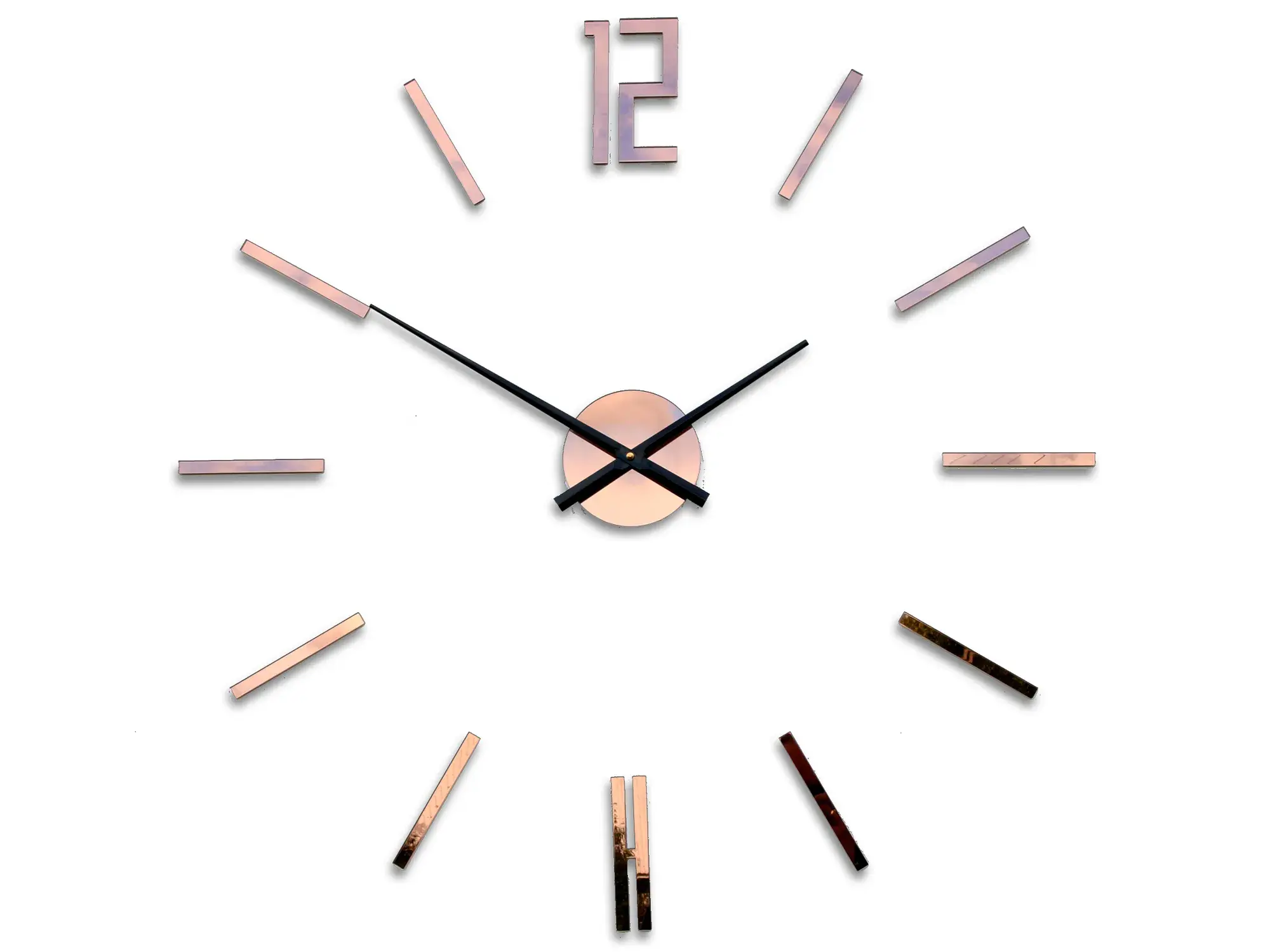 ModernClock Nástěnné samolepící hodiny Carlo 75 cm hnědé
