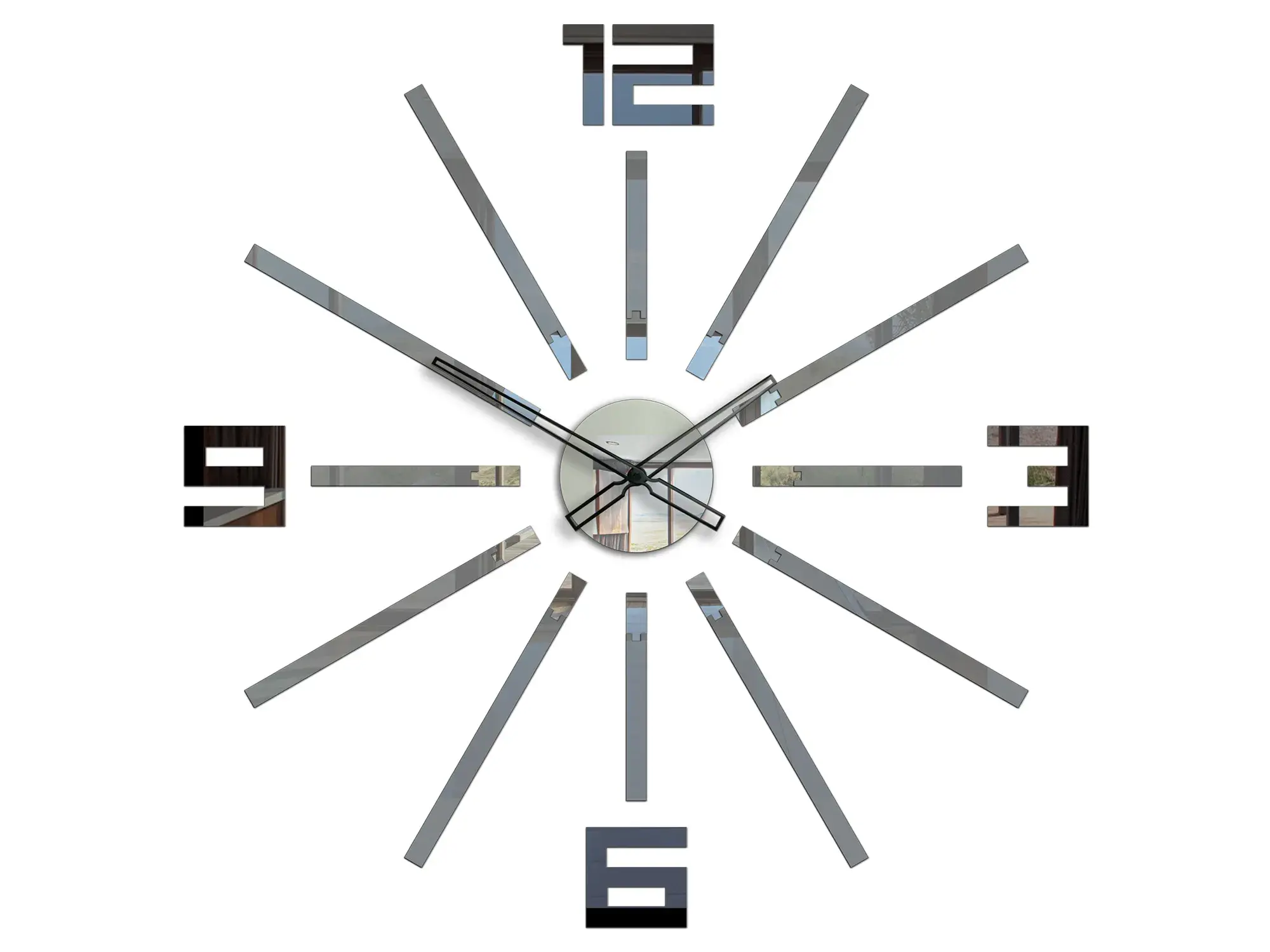 ModernClock 3D nalepovací hodiny Briliant šedé