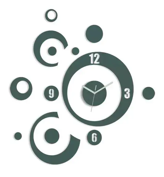 ModernClock 3D nalepovací hodiny Planets šedé