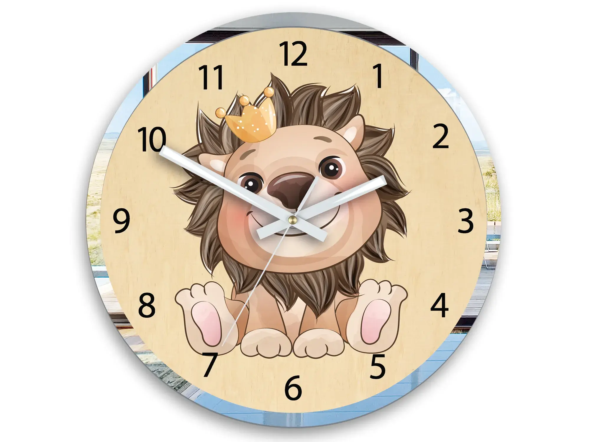 ModernClock Dětské nástěnné hodiny Mirro Lev 30 cm vícebarevné