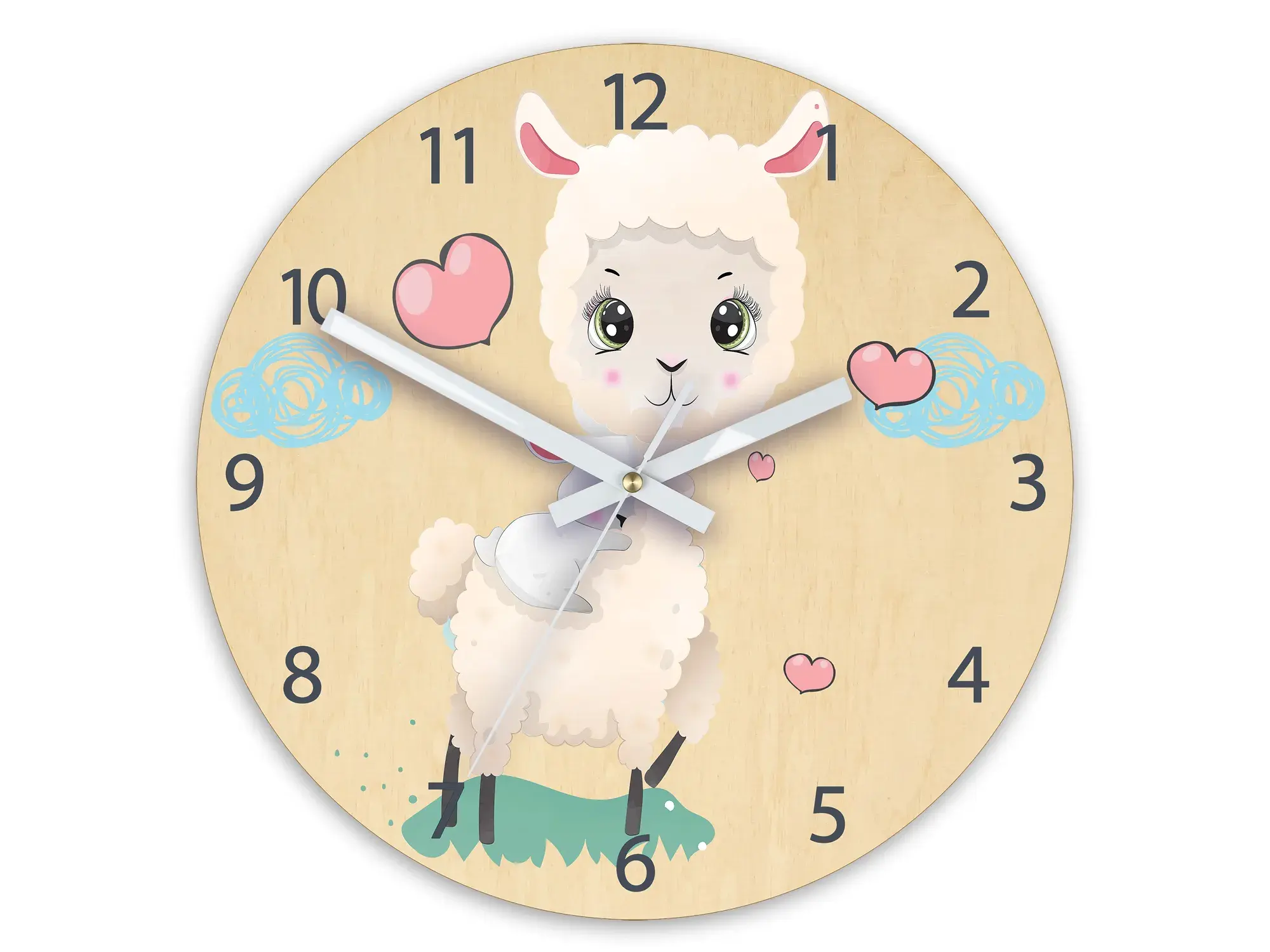 ModernClock Dětské nástěnné hodiny Ami Ovečka 30 cm vícebarevné