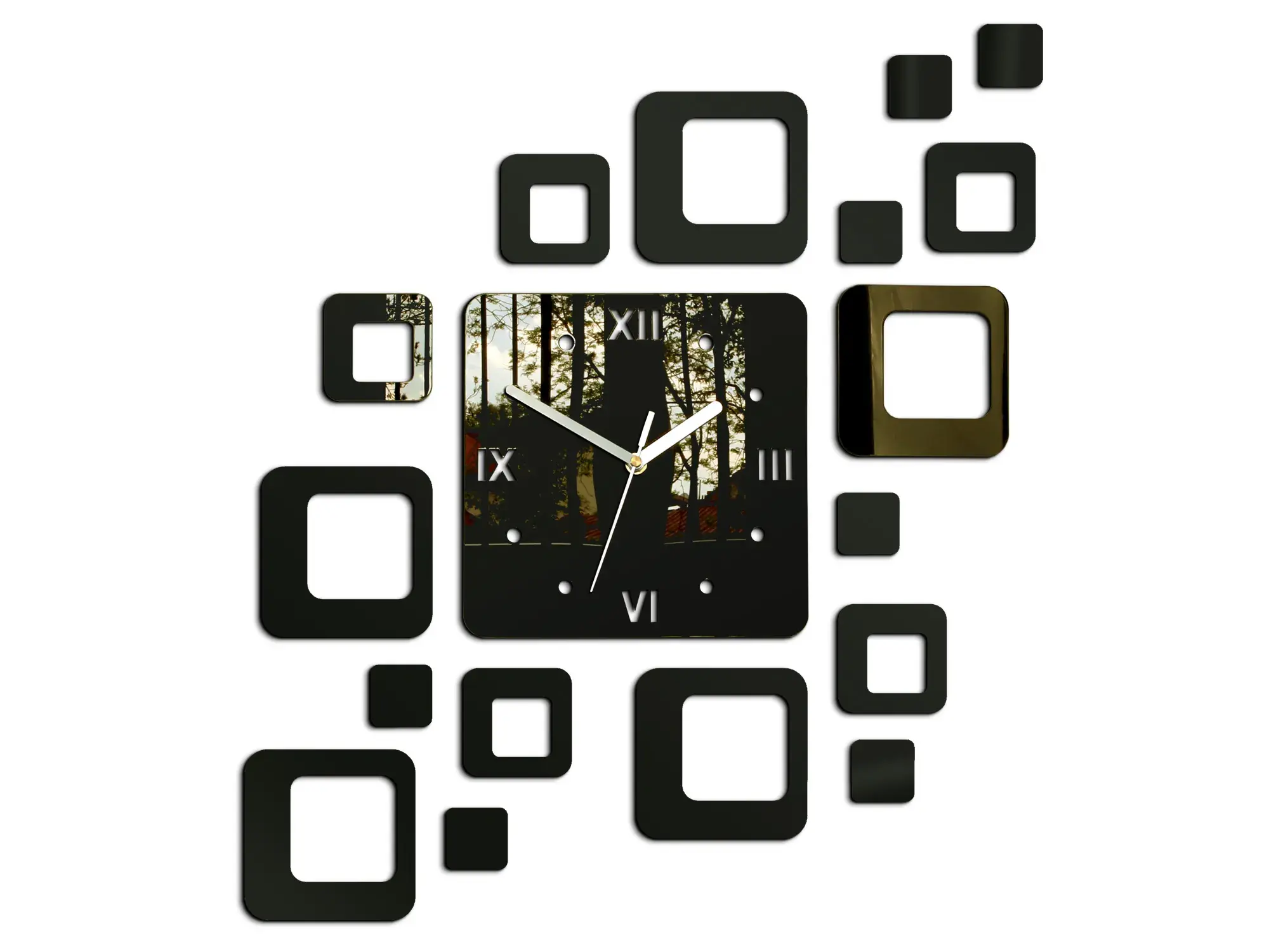ModernClock 3D nalepovací hodiny Roman Quadrat wenge