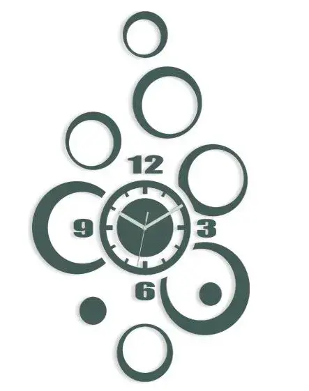 ModernClock 3D nalepovací hodiny Alladyn šedé