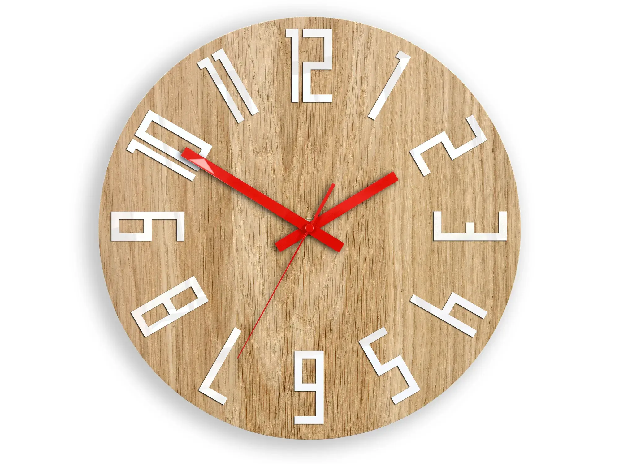 ModernClock Nástěnné hodiny Slim Mit hnědo-červené