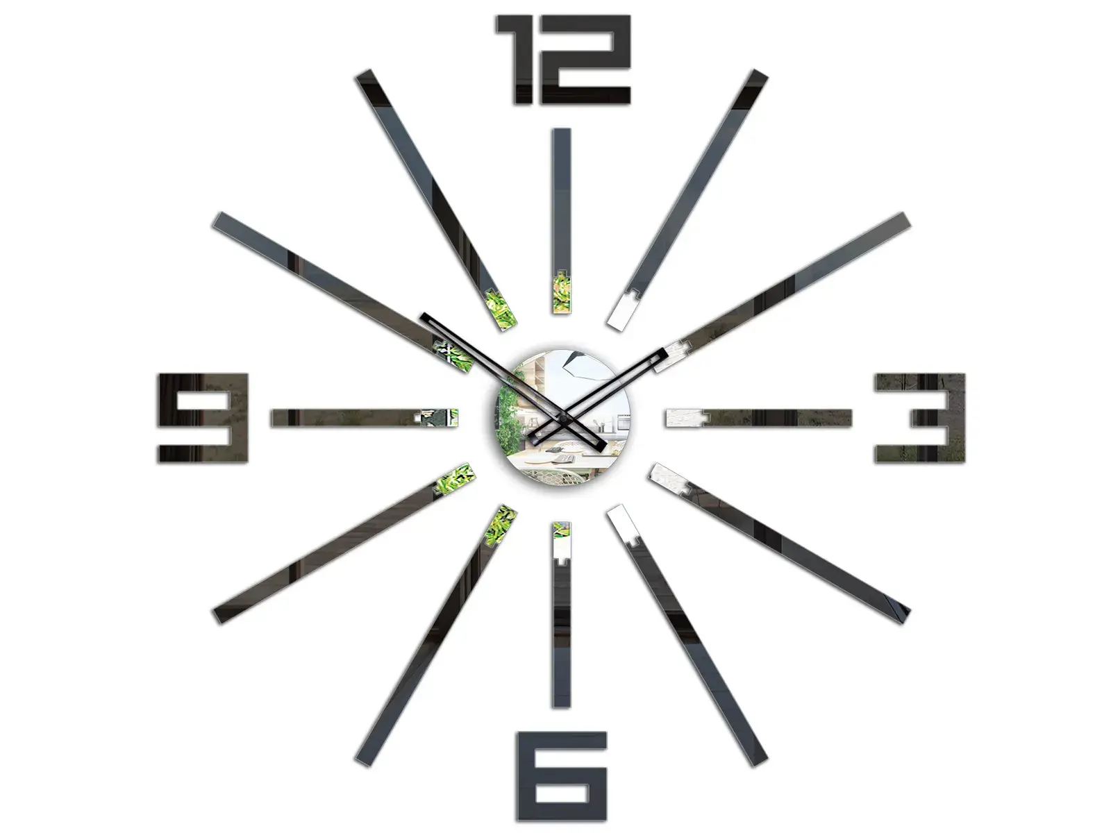 ModernClock 3D nalepovací hodiny Big Sheen černé