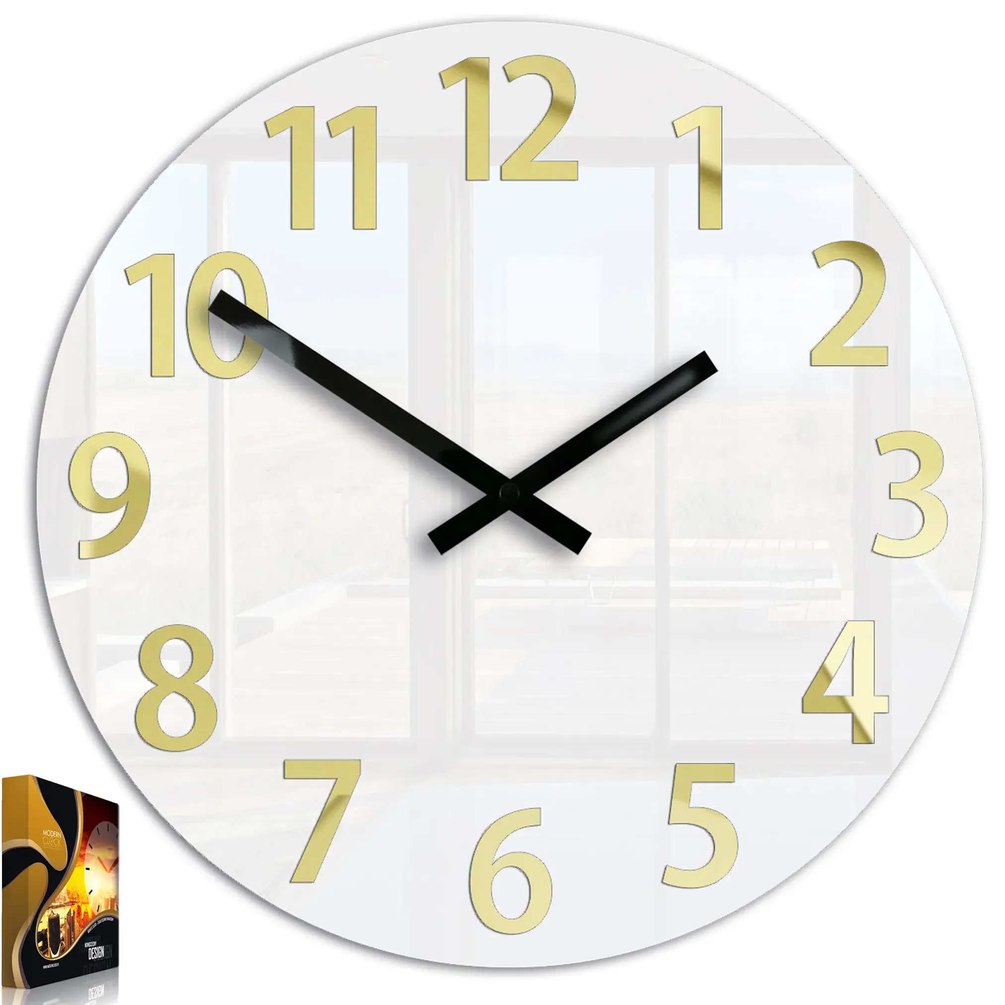 ModernClock Nástěnné hodiny Karda bílé