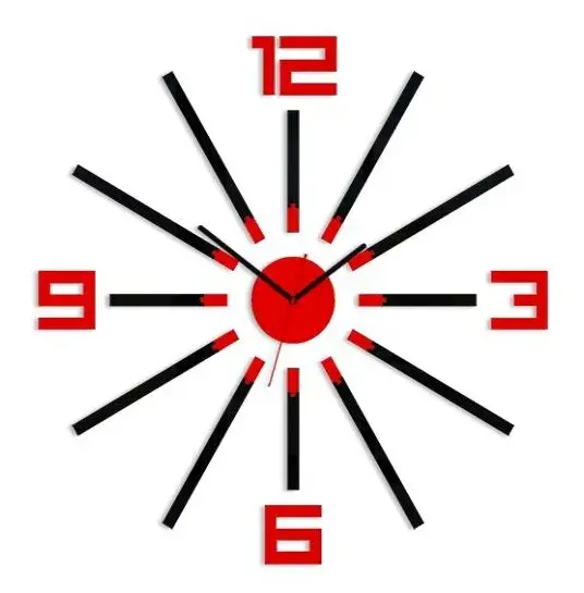 ModernClock 3D nalepovací hodiny Sheen černo-červené
