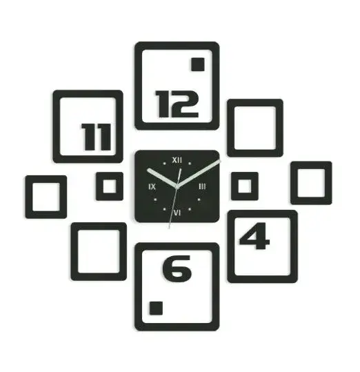 ModernClock 3D nalepovací hodiny Otto wenge