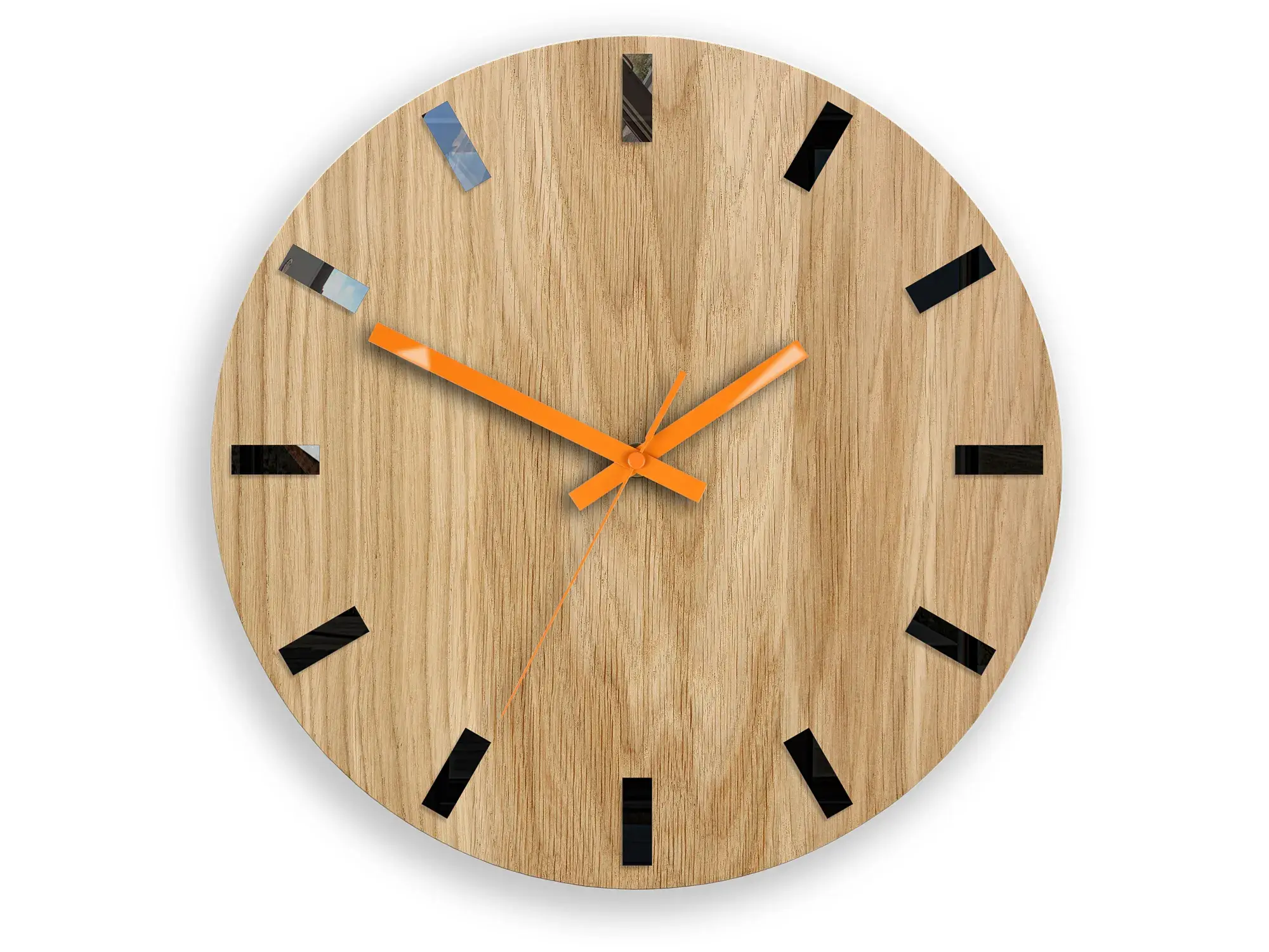 ModernClock Nástěnné hodiny Simple-Y hnědo-oranžové
