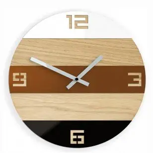 ModernClock Nástěnné hodiny Oak Field hnědé
