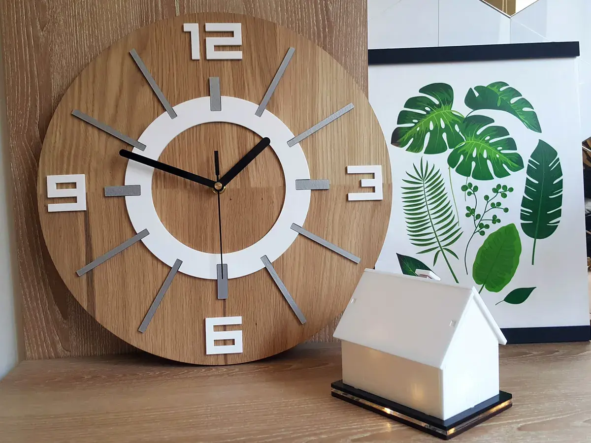 ModernClock Nástěnné hodiny Allan Wood hnědo-bílé