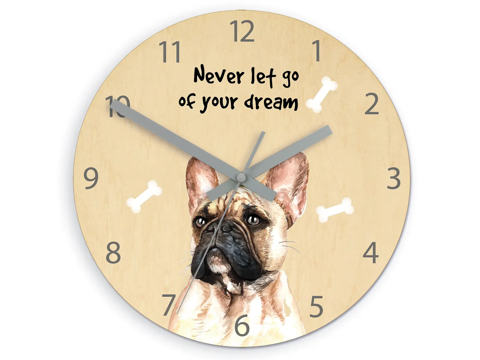 ModernClock Dětské nástěnné hodiny Ami Buldog 30 cm vícebarevné