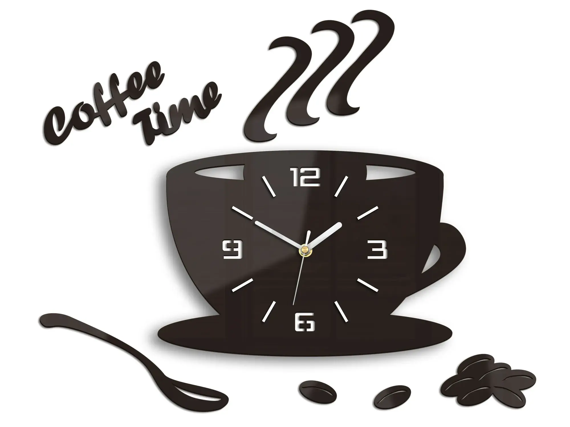 ModernClock Nástěnné hodiny Kaffé wenge