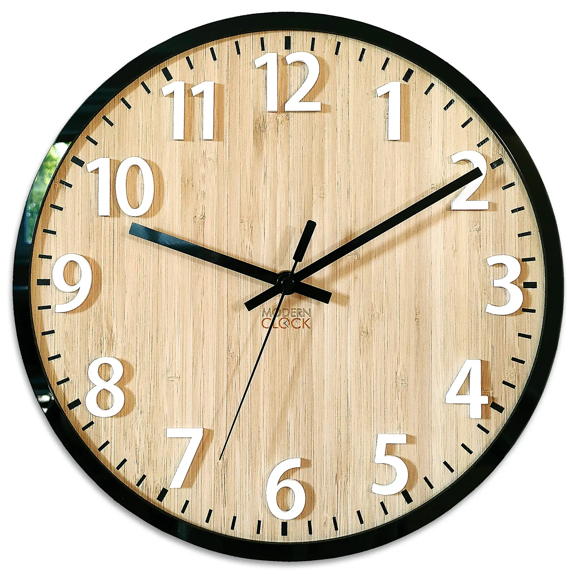 ModernClock Bambusové nástěnné hodiny Diana 30 cm hnědé/černé