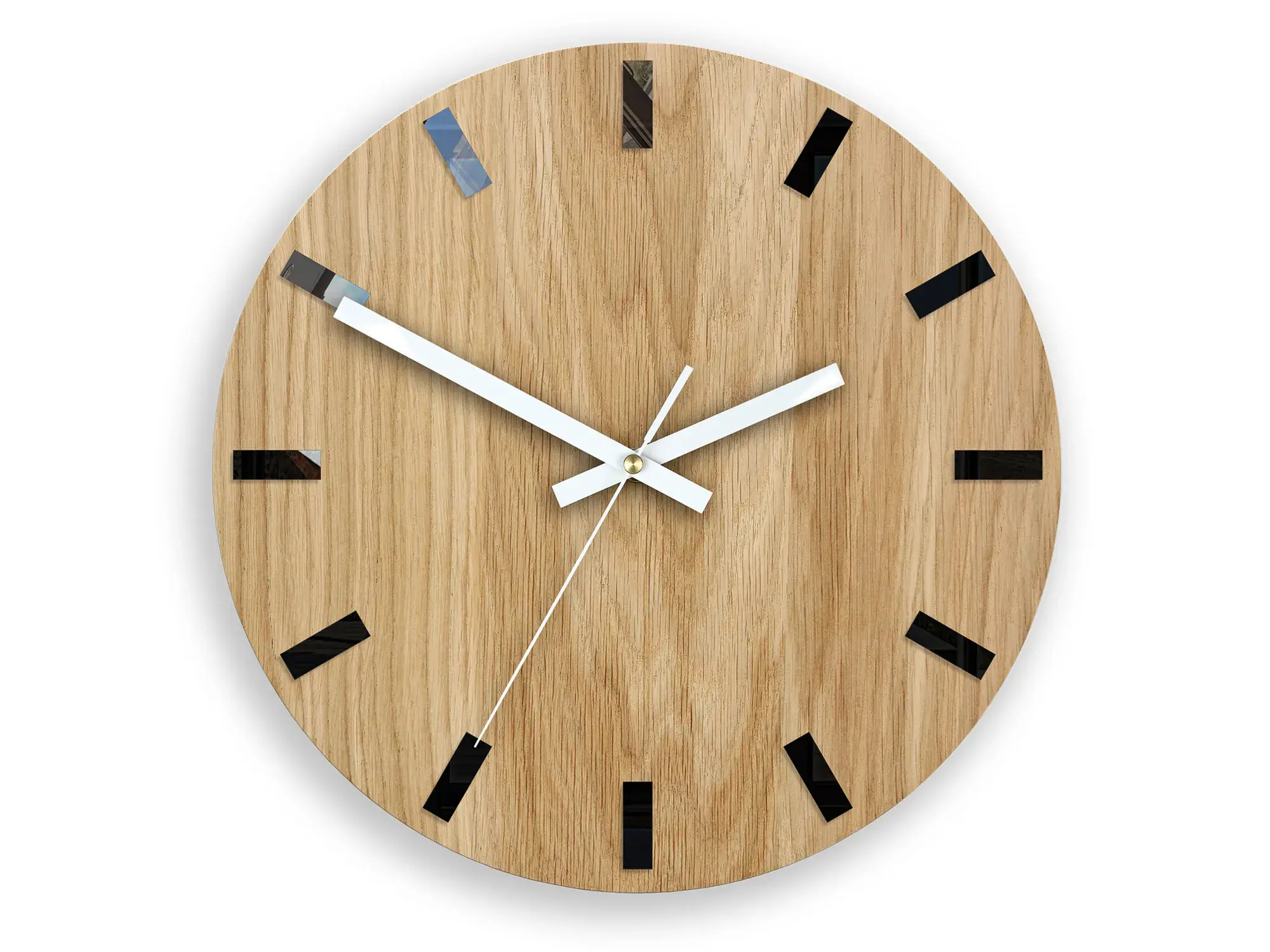 ModernClock Nástěnné hodiny Simple-W hnědo-bílé