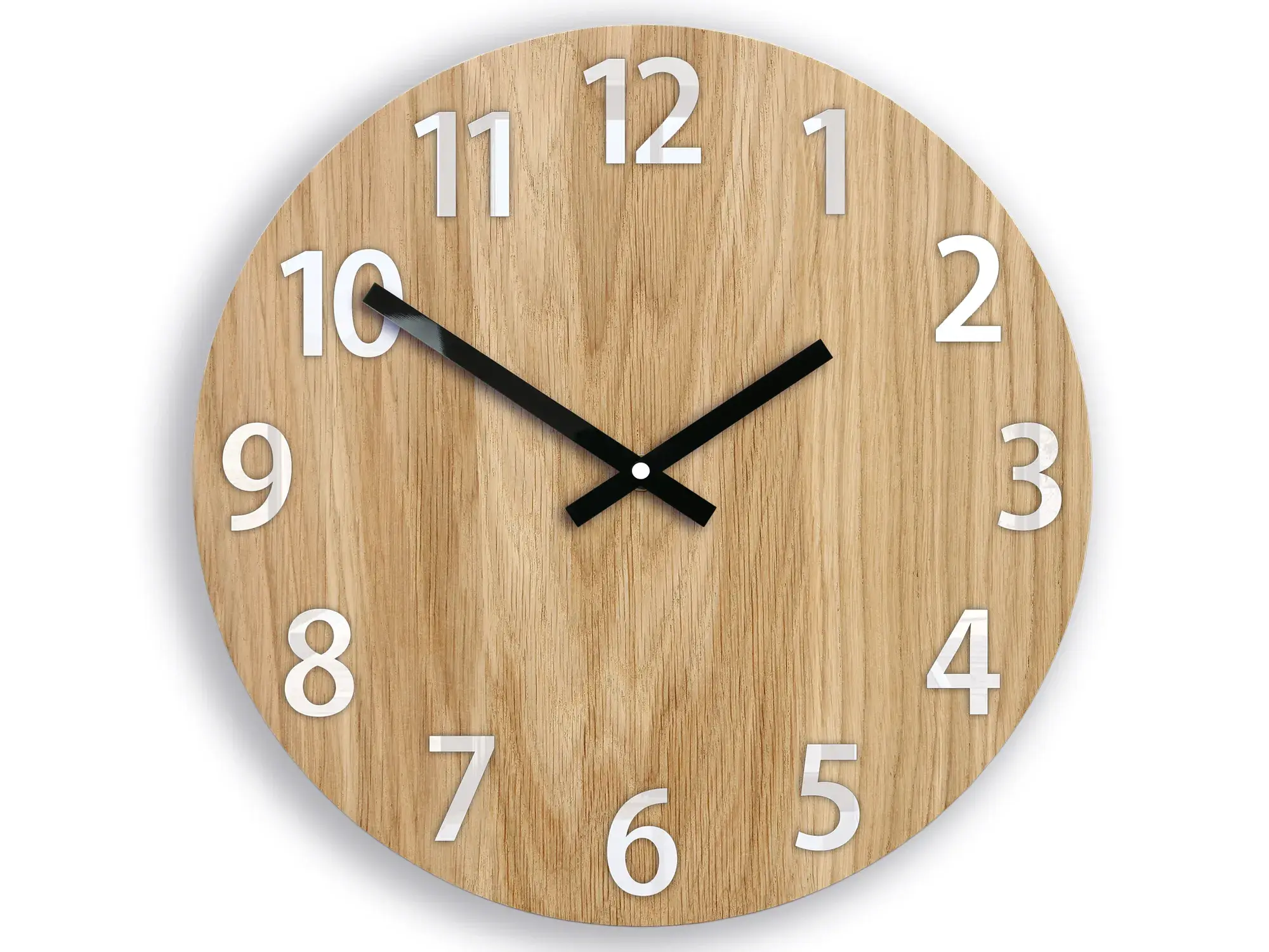 ModernClock Dřevěné nástěnné hodiny Amadeus 33 cm černé/bílé