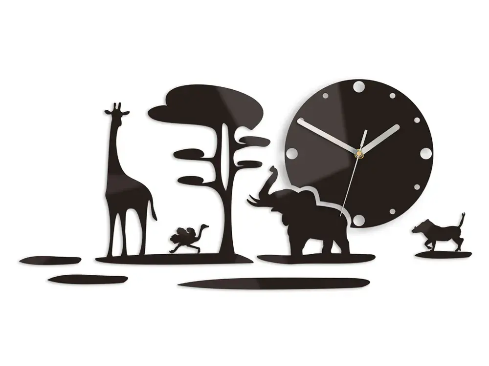 ModernClock Nástěnné hodiny Safari 60 cm černé