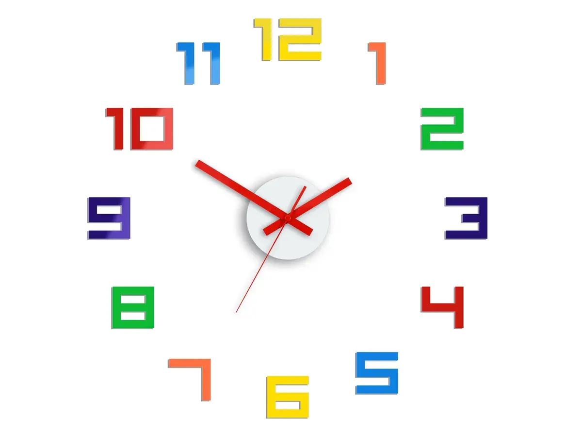 ModernClock 3D nalepovací hodiny Digit barevné
