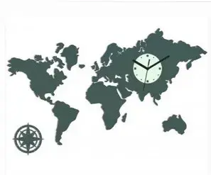 ModernClock 3D nalepovací hodiny Continents šedé