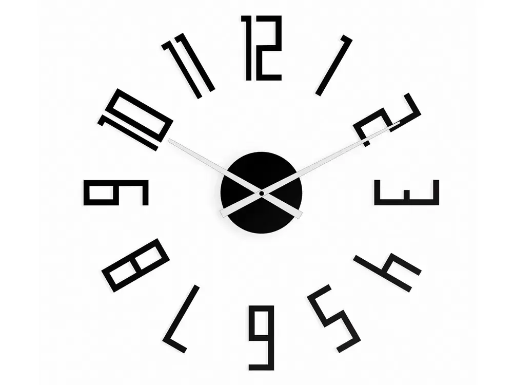 ModernClock 3D nalepovací hodiny Slim 65 cm černé