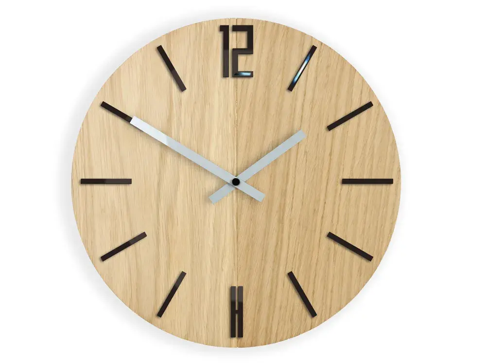 ModernClock Nástěnné hodiny Carlo Wood hnědé