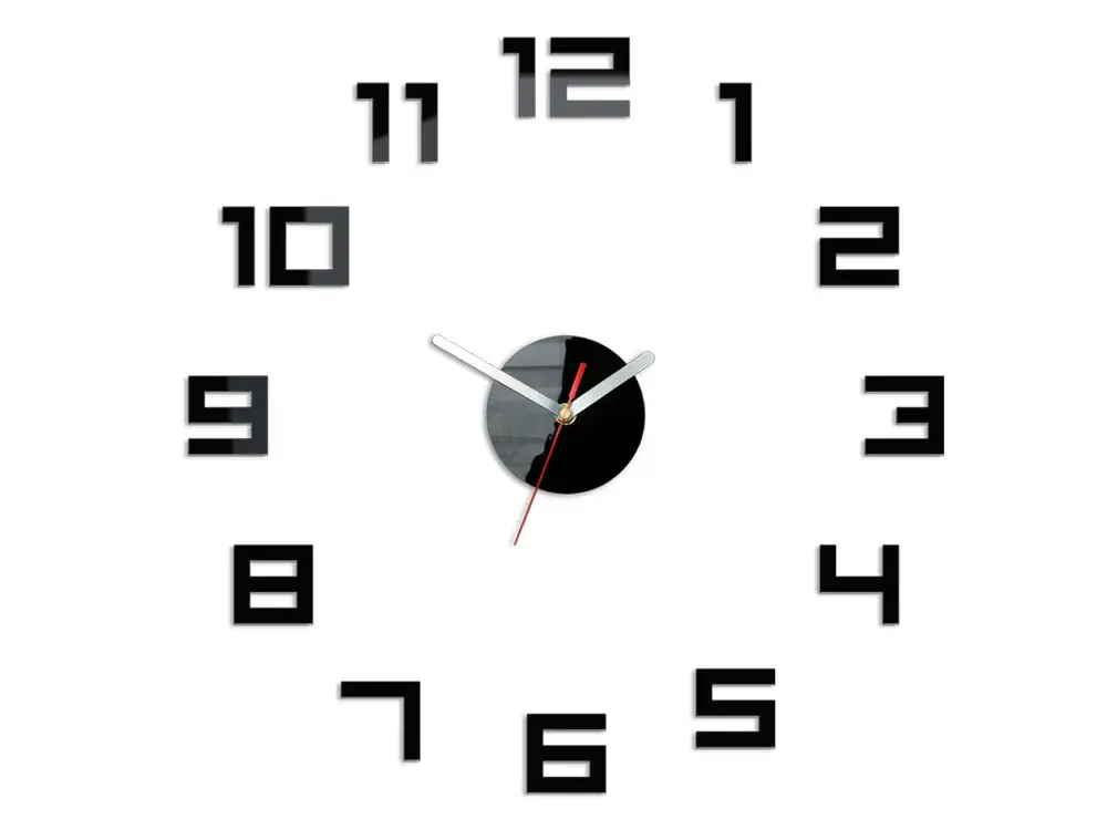 ModernClock Nástěnné samolepící hodiny Digit 50 cm černé