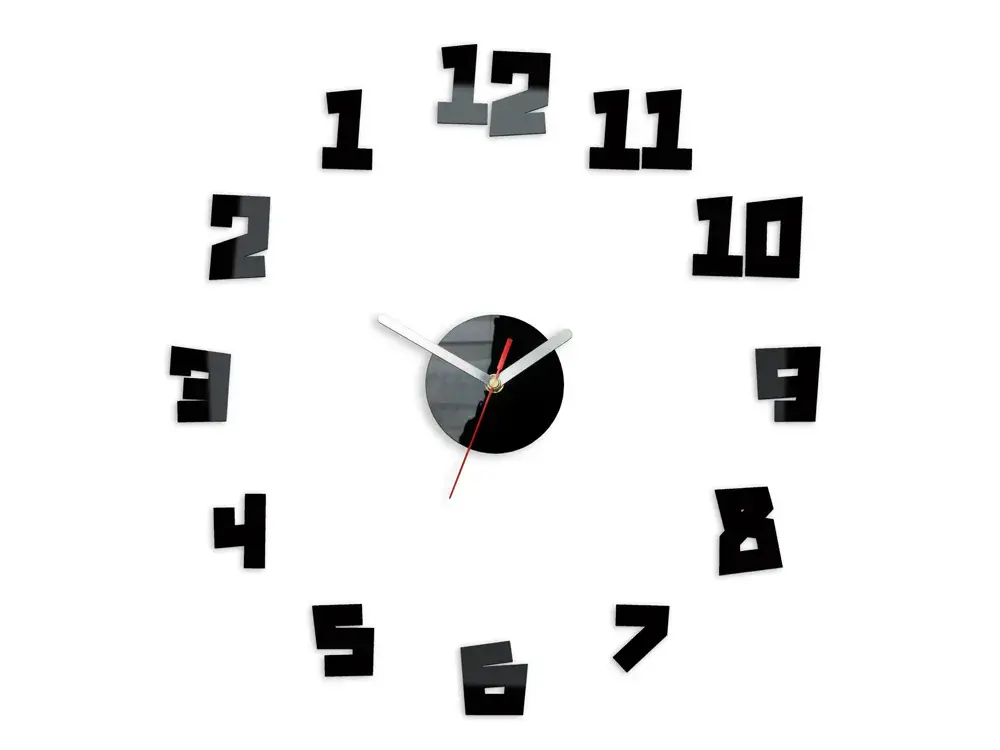 ModernClock 3D nalepovací hodiny Crazy černé