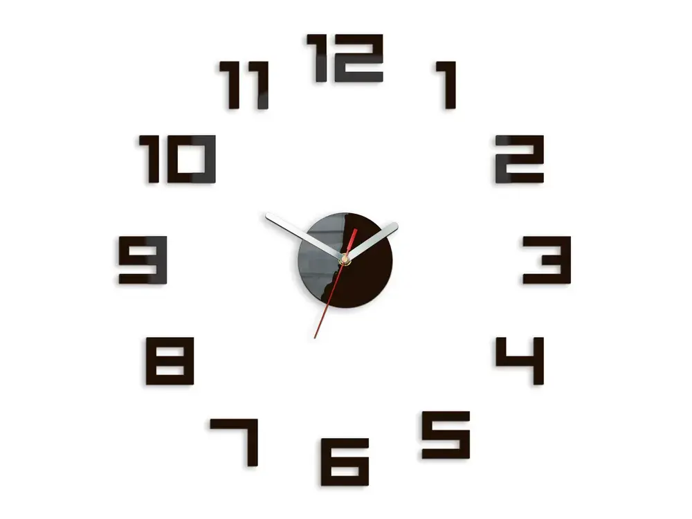 ModernClock Nástěnné samolepící hodiny Digit 50 cm wenge