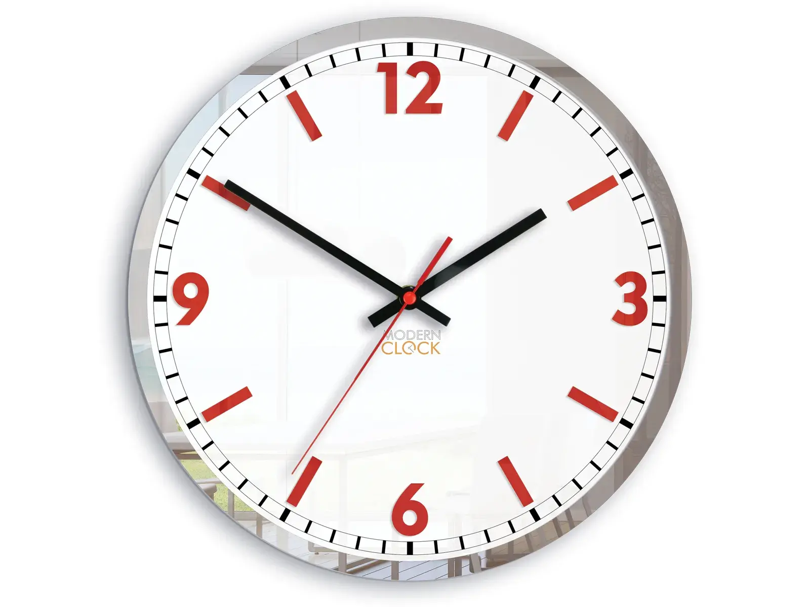 ModernClock Nástěnné hodiny Solar 30 cm červené