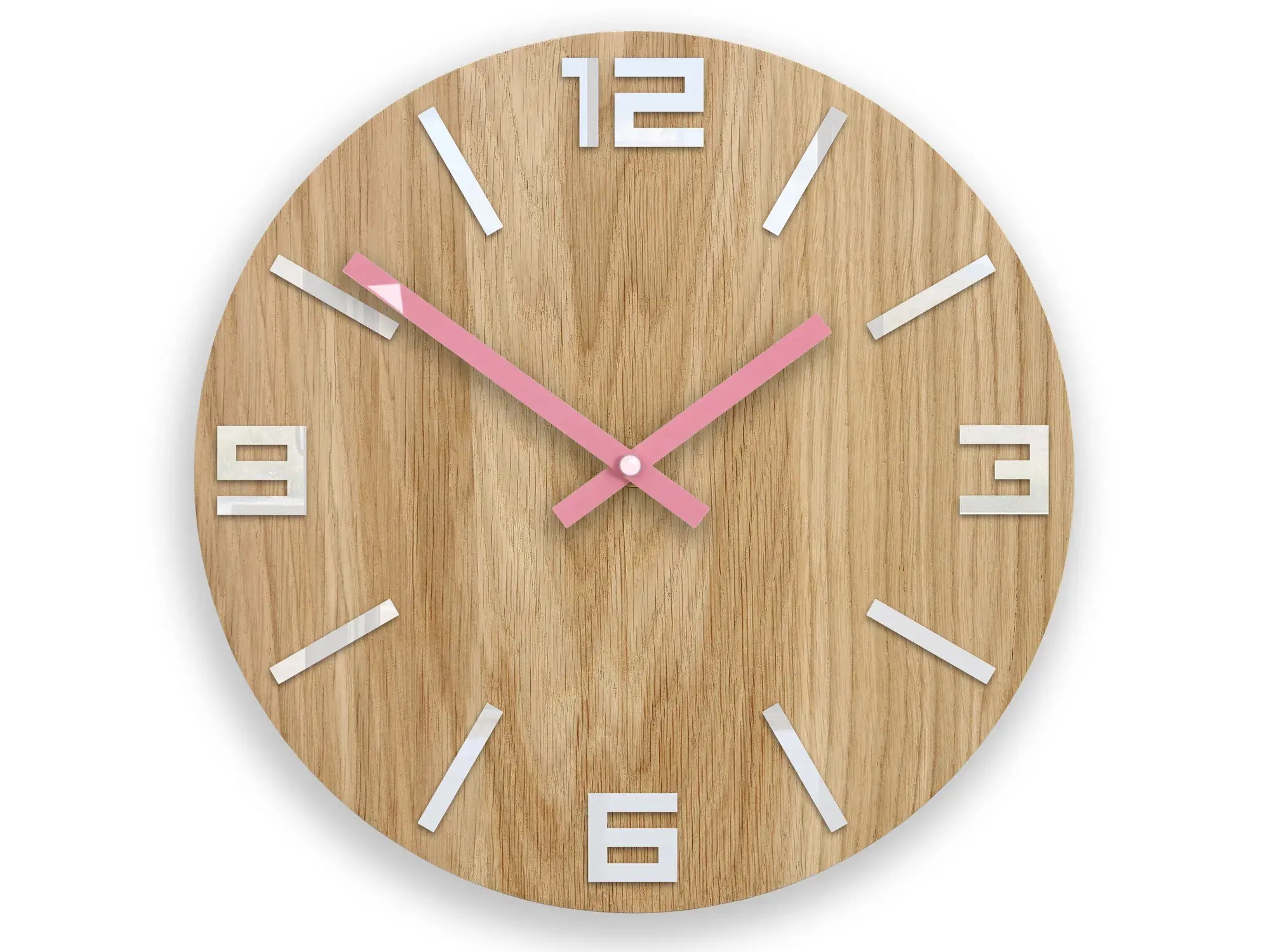 ModernClock Nástěnné hodiny Arabic Wood hnědo-růžové