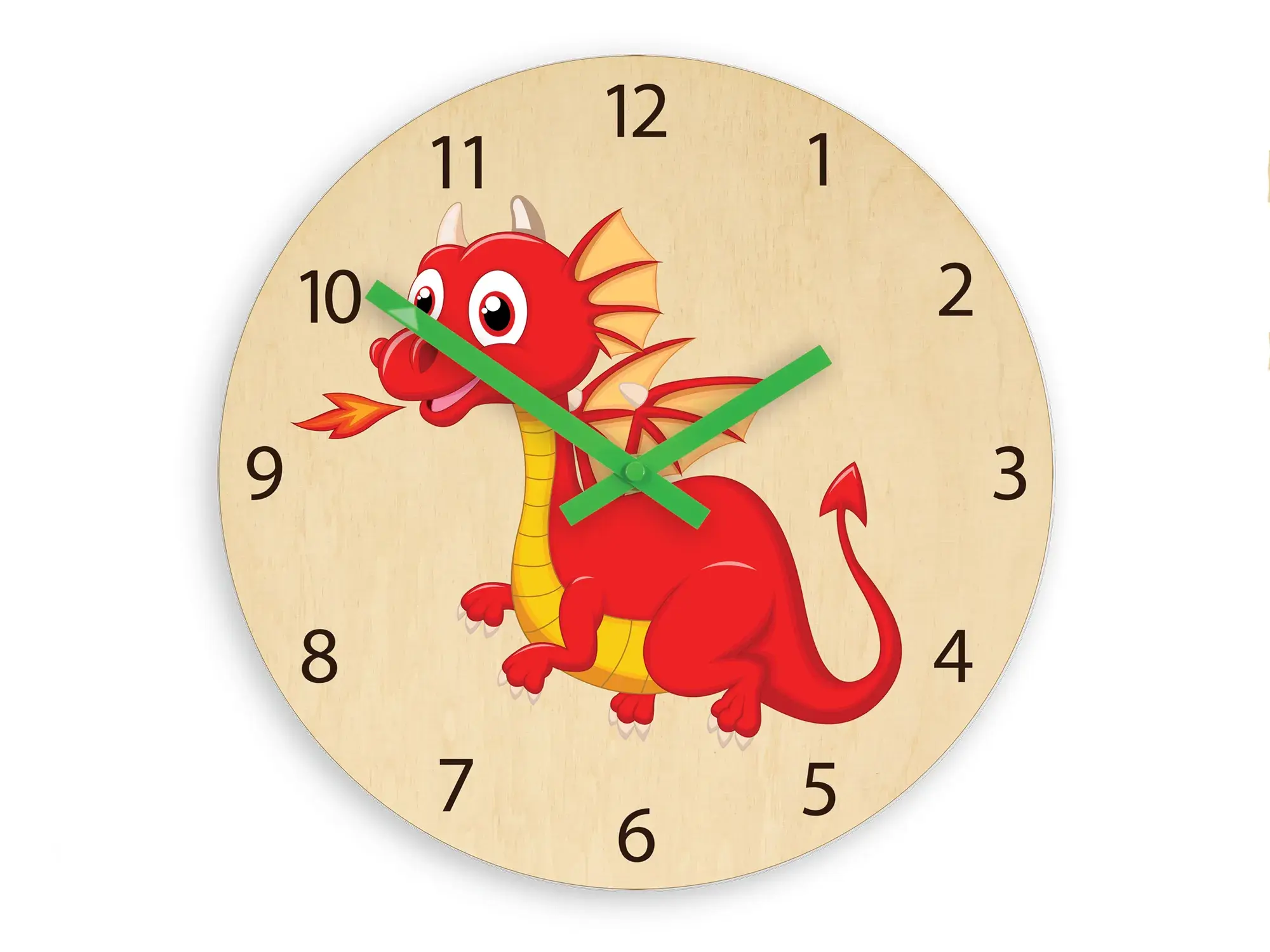 ModernClock Dětské nástěnné hodiny Ami Drak 30 cm vícebarevné