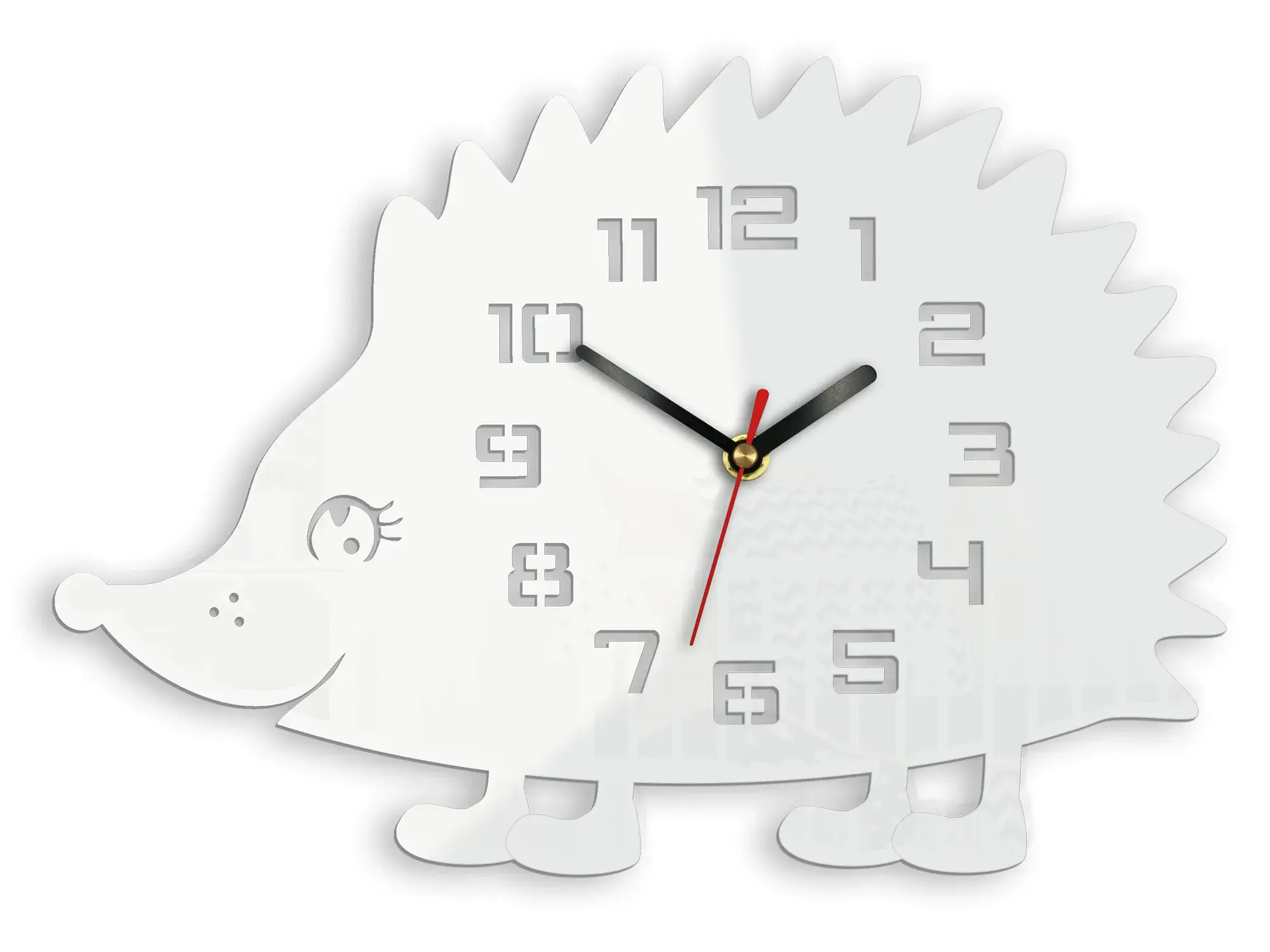 ModernClock Nástěnné hodiny Ježek bílé
