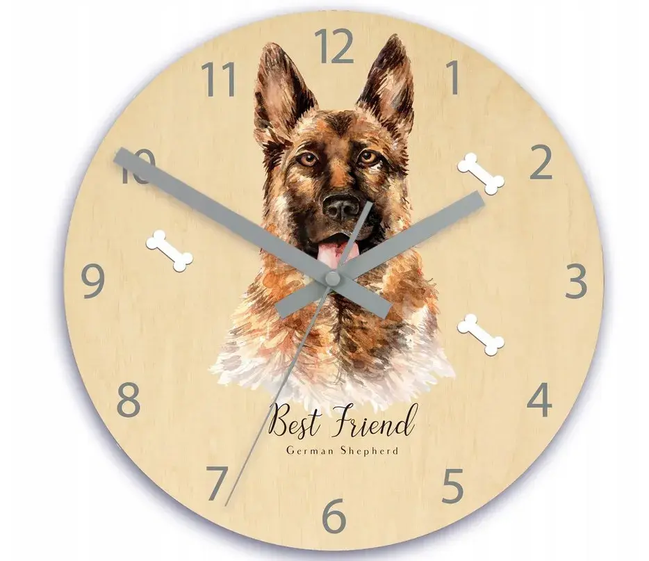 ModernClock Dětské nástěnné hodiny Ami Ovčák 30 cm vícebarevné