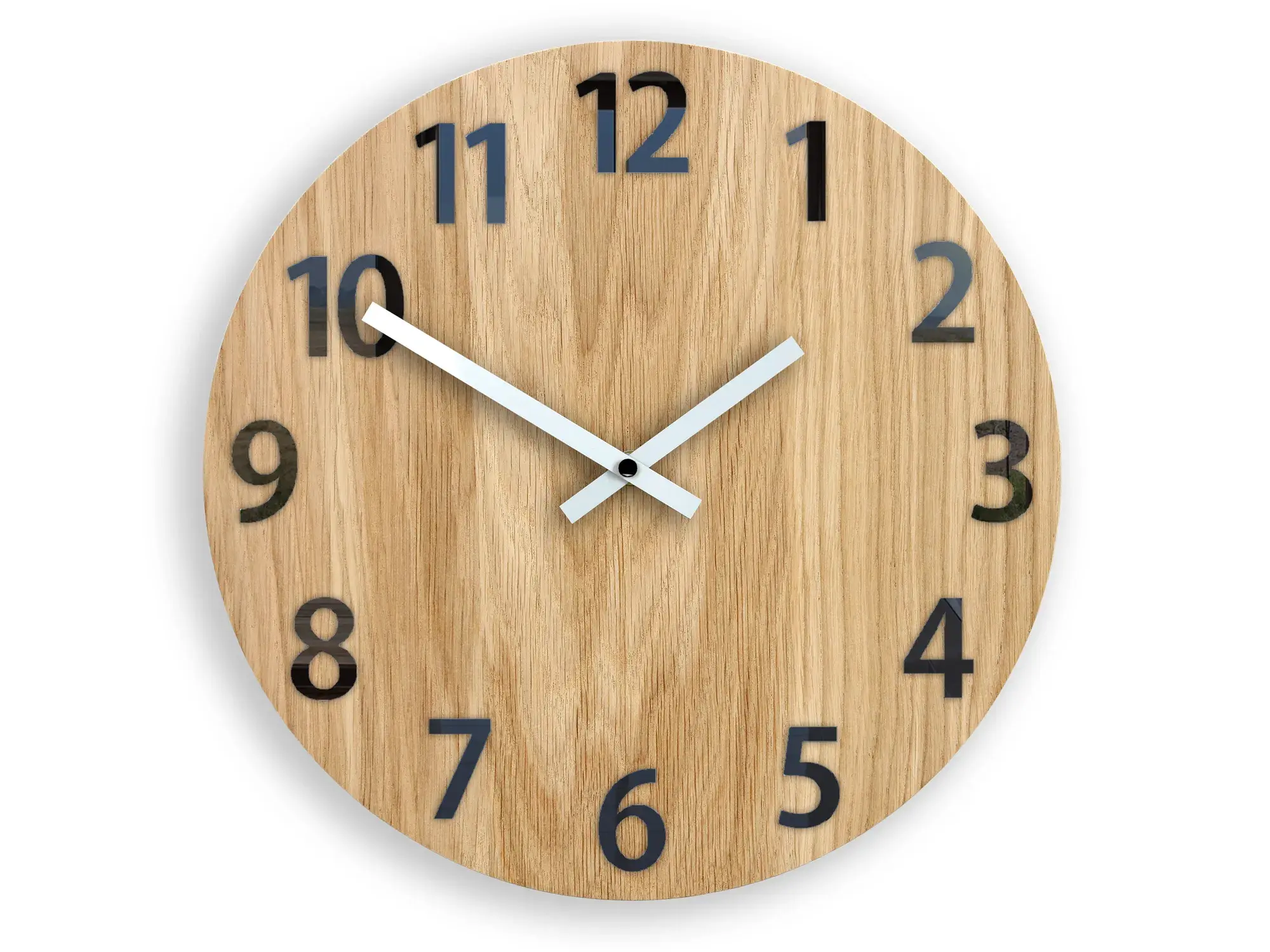 ModernClock Dřevěné nástěnné hodiny Amadeus 33 cm bílé/černé