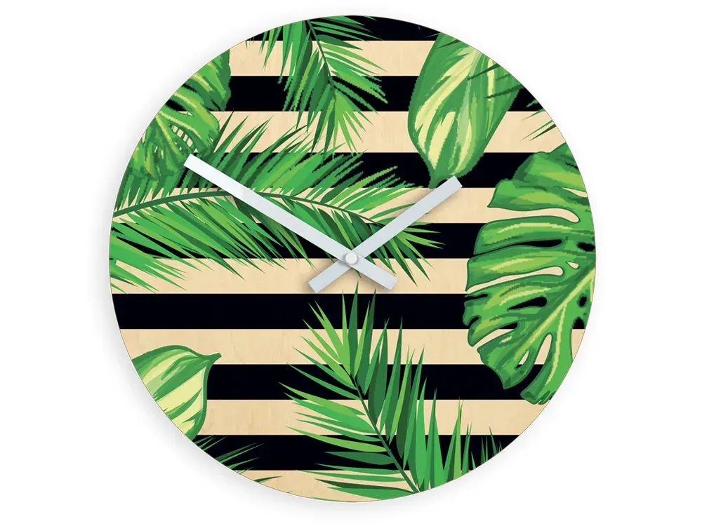 ModernClock Nástěnné hodiny Tropical černo-zelené
