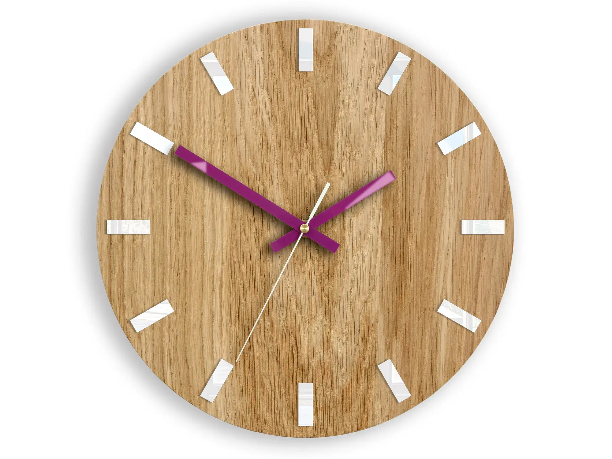ModernClock Nástěnné hodiny Simple Oak hnědo-fialové