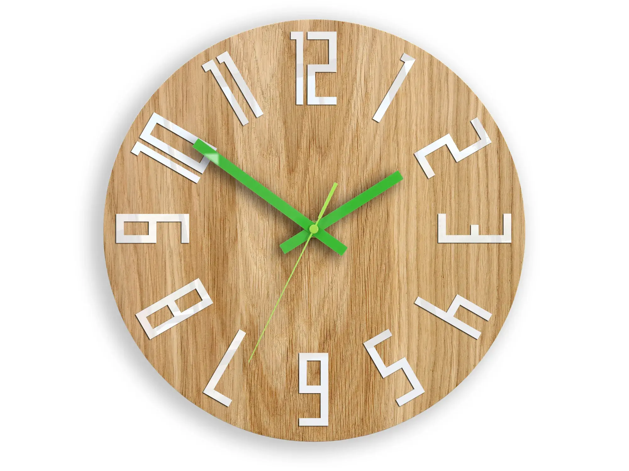 ModernClock Nástěnné hodiny Slim hnědo-zelené